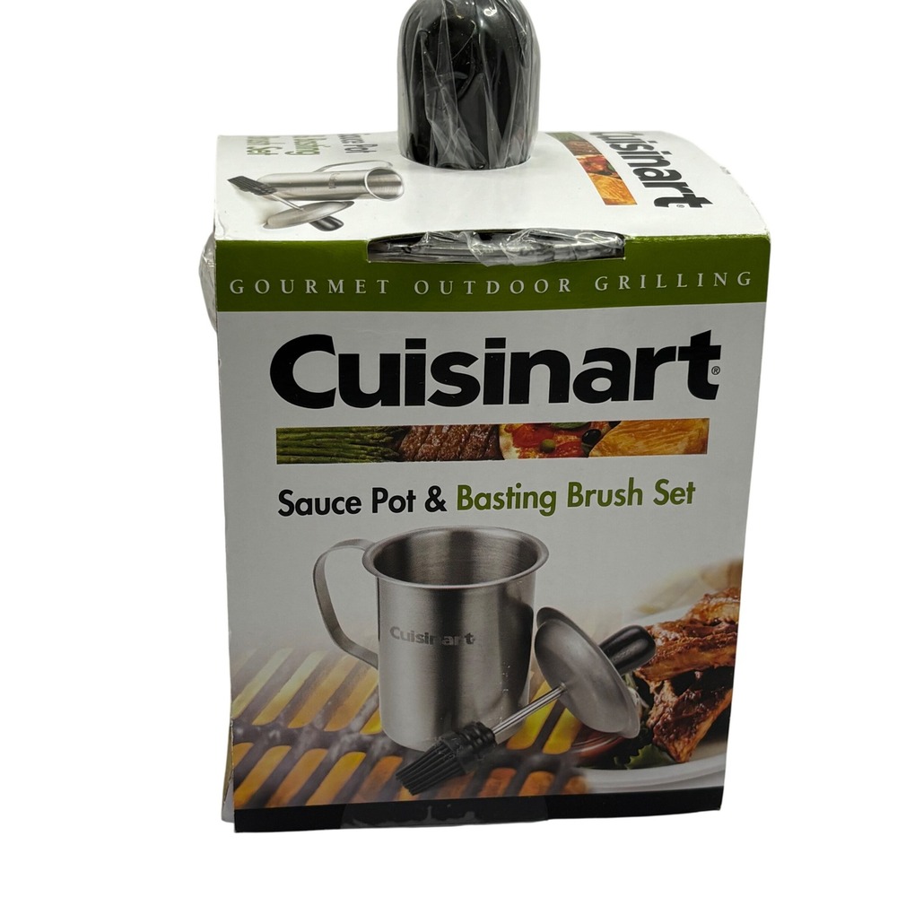 Cuisinart Stainless Steel Sauce Pot and‎ Basting Brush Set BBQ Grill CBP-116 NEW